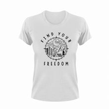 Load image into Gallery viewer, Find your freedom T-ShirtAdventure, camping, fishing, freedom, hiking, Ladies, Mens, Unisex
