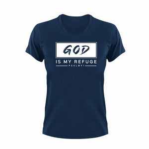 God Is My Refuge Unisex Navy T-Shirt Gift Idea 123