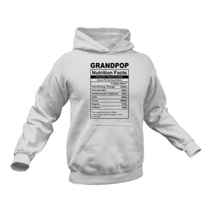 Grandpop Nutritional Facts Hoodie - Best gift Idea for Grandpop