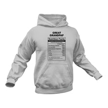 Load image into Gallery viewer, Great Grandpap Nutritional Facts Hoodie - Best gift Idea for Great Grandpap
