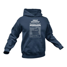 Load image into Gallery viewer, Great Grandpap Nutritional Facts Hoodie - Best gift Idea for Great Grandpap
