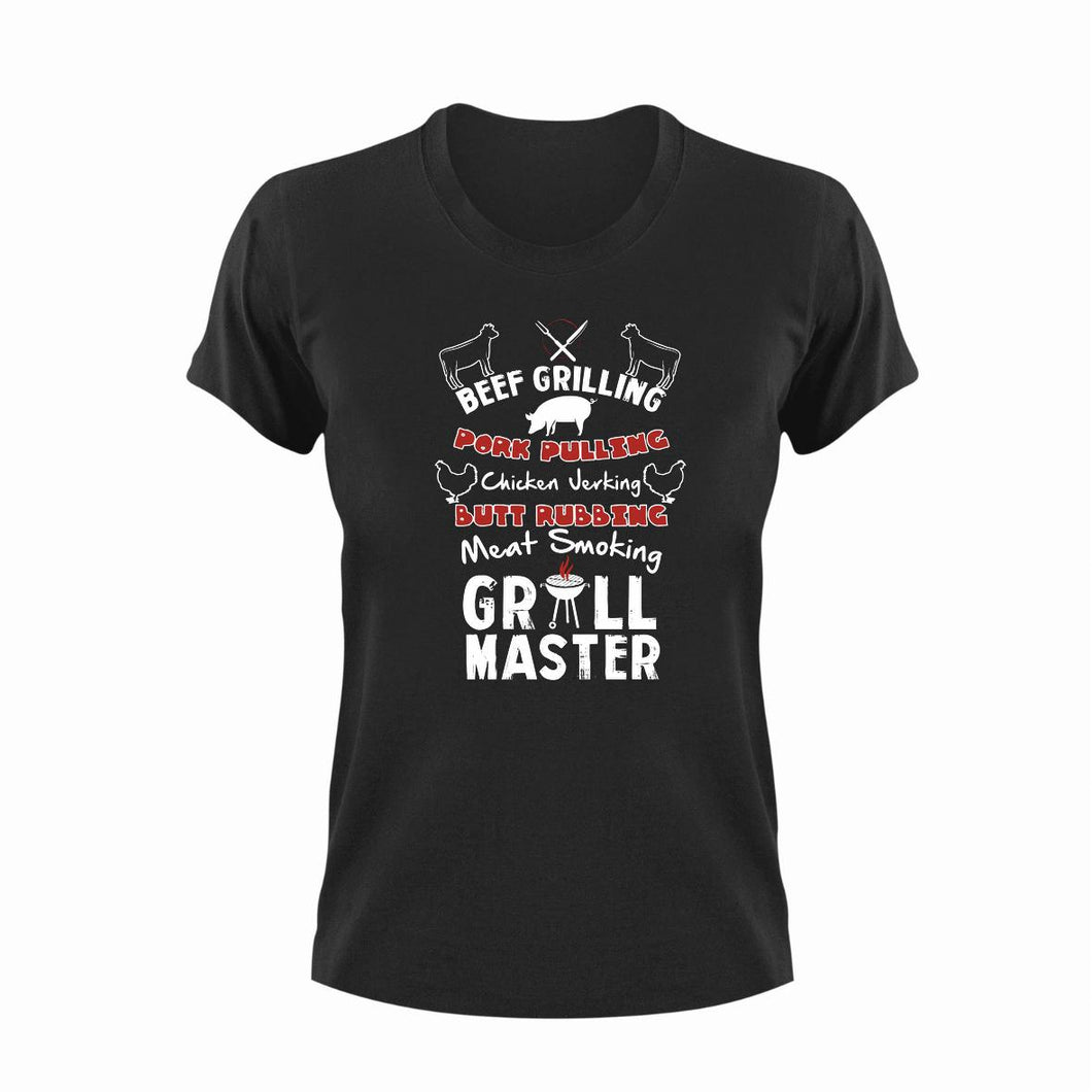 Beef Grilling Pork Pulling Chicken Jerking Grill Master Barbecuing T-Shirtbarbeque, BBQ, Braai, Grilling, Ladies, Mens, Unisex