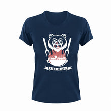 Load image into Gallery viewer, Bear Grills Barbeque T-Shirtbarbeque, bear, Braai, funny, Grilling, Ladies, Mens, puns, Unisex
