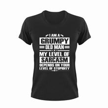 Load image into Gallery viewer, I am a grumpy old man my level of sarcasm depends on your stupidity T-Shirt
