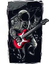 Load image into Gallery viewer, Astronaut Playing Guitar Hoodie

