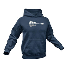 Load image into Gallery viewer, Guitar Shape Tree Silhoutte Hoodie
