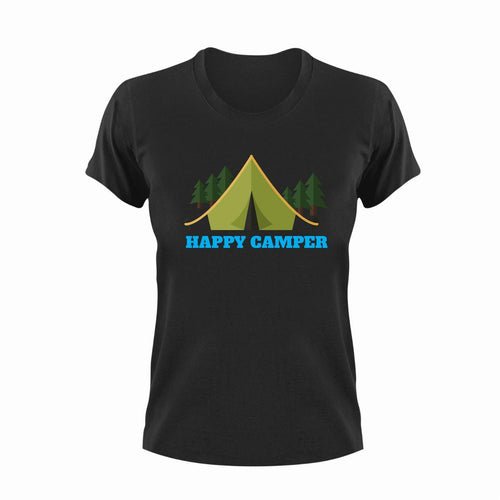 Happy camper T-Shirt 2Adventure, campfire, camping, happiness, happy, Ladies, Mens, Unisex