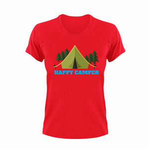 Happy camper T-Shirt 2Adventure, campfire, camping, happiness, happy, Ladies, Mens, Unisex