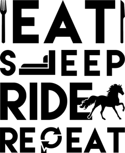 Eat Sleep Ride Horses Repeat Hoodie - Equestrian Gift Idea