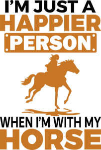 Happier Horse Person Hoodie - Horse Gift, Gifts for Horse Lovers, Equestrian Gifts, Equestrian Gifts for Her