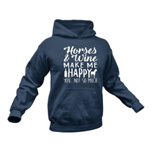 Load image into Gallery viewer, Horses and Wine Hoodie - Horse Gift, Gifts for Horse Lovers, Equestrian Gifts, Gift for Wine Lovers
