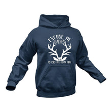 Load image into Gallery viewer, Excuse Me Ladies my Eyes are Down Here Hoodie
