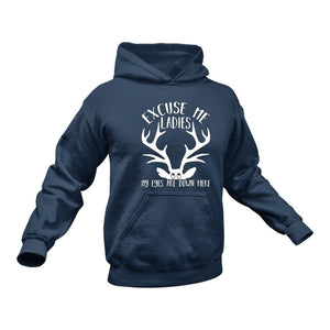 Excuse Me Ladies my Eyes are Down Here Hoodie
