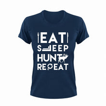 Load image into Gallery viewer, Eat sleep hunt repeat T-Shirtanimals, deer, eat, hunt, hunter, hunting, Ladies, Mens, repeat, sleep, Unisex
