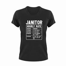 Load image into Gallery viewer, Janitor Hourly Rate Funny T-Shirtfunny, Hourly Rate, hourly rates, Janitor, Ladies, Mens, Unisex
