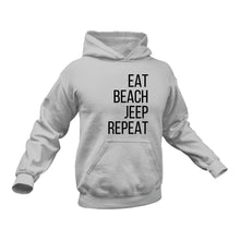 Load image into Gallery viewer, Eat Beach Jeep Repeat - Unique Cotton Hoodie - Best Idea for a Gift
