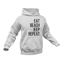 Load image into Gallery viewer, Eat Beach Jeep Repeat - Unique Cotton Hoodie - Best Idea for a Gift
