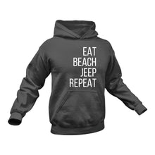 Load image into Gallery viewer, Eat Beach Jeep Repeat - Unique Cotton Hoodie - Best Idea for a Gift
