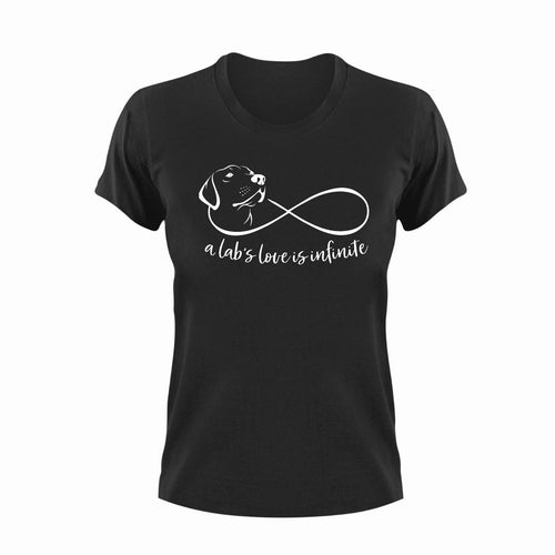 A Lab's Love Is Infinite Dog T-Shirtcute, dog, dogs, emotional, Labrador, Ladies, love, Mens, pets, Unisex
