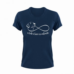 A Lab's Love Is Infinite Dog T-Shirtcute, dog, dogs, emotional, Labrador, Ladies, love, Mens, pets, Unisex