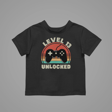 Load image into Gallery viewer, Level 13 Unlocked Kids T-Shirtbirthday, boy, dog, girl, kids, neice, nephew
