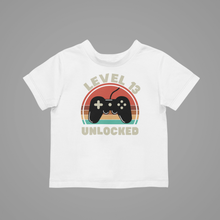Load image into Gallery viewer, Level 13 Unlocked Kids T-Shirtbirthday, boy, dog, girl, kids, neice, nephew

