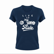 Load image into Gallery viewer, Live To Ride Unisex NavyT-Shirt Gift Idea 132

