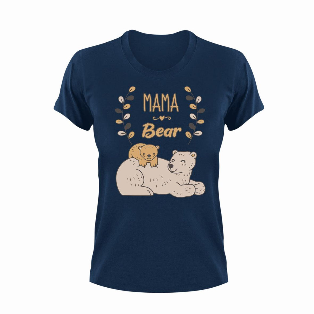 Mama Bear 2 Unisex Navy T-Shirt Gift Idea 130