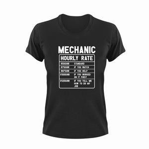 Mechanic Hourly Rate Funny T-Shirtfunny, Hourly Rate, hourly rates, Ladies, Mail, mechanic, Mens, Unisex