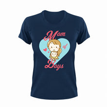 Load image into Gallery viewer, Mom Of Boys Unisex Navy T-Shirt Gift Idea 130
