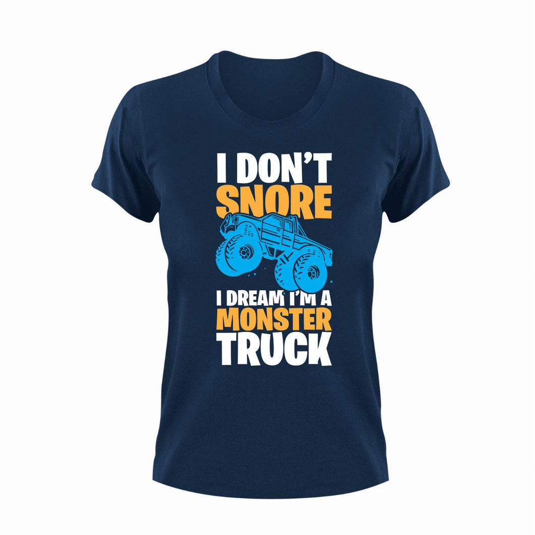 Monster Truck Snore Unisex Navy T-Shirt Gift Idea 125