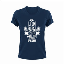 Load image into Gallery viewer, A Lion Doesn&#39;t Concern Himself With The Opinion Of A Sheep Motivational T-ShirtLadies, Mens, motivation, Unisex
