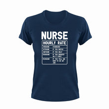 Load image into Gallery viewer, Nurse Hourly Rate Funny T-Shirtfunny, Hourly Rate, hourly rates, Ladies, Mens, night nurses, nurse, Unisex
