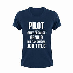 Genius Pilot T-Shirtairplane, Genius, Ladies, Mens, pilot, Unisex