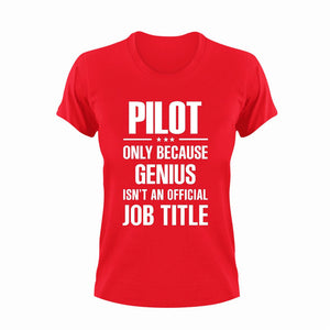 Genius Pilot T-Shirtairplane, Genius, Ladies, Mens, pilot, Unisex