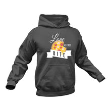 Load image into Gallery viewer, Love At First Bite Pizza Hoodie - Birthday Gift Idea or Christmas Present
