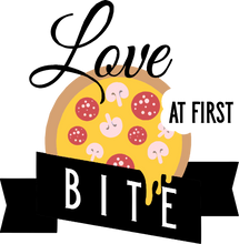 Load image into Gallery viewer, Love At First Bite Pizza Hoodie - Birthday Gift Idea or Christmas Present
