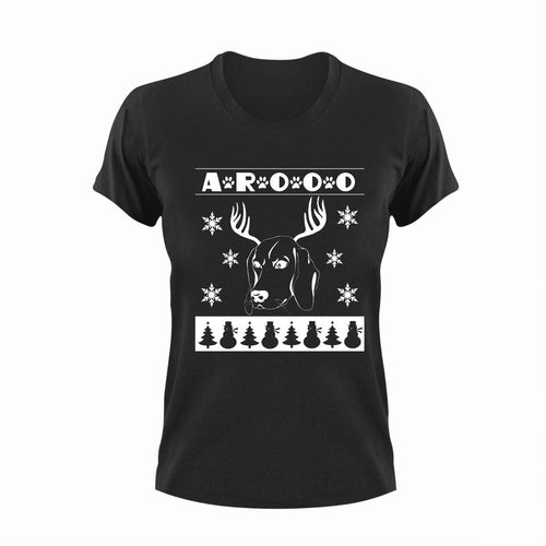 AROOO Reindeer Beagle Christmas T-Shirtbeagle, christmas, dog, dogs, funny, Ladies, Mens, Merry Christmas, Unisex