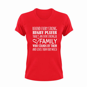 Strong Rugby Player T-ShirtBehind every, family, Ladies, Mens, rugby, sport, strong, Unisex