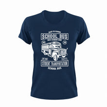 Load image into Gallery viewer, School Bus Unisex Navy T-Shirt Gift Idea 125
