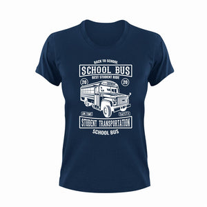 School Bus Unisex Navy T-Shirt Gift Idea 125