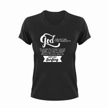 Load image into Gallery viewer, God grant me the serenity to just go surfing T-ShirtAdventure, Ladies, Mens, sea, surfboarder, surfing, Unisex
