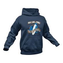 Load image into Gallery viewer, This Girl Loves Surfing Hoodie - Best Birthday Gift or Christmas Present

