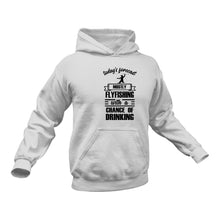Load image into Gallery viewer, Todays forecast flyfishing with a chance of drinking in black Hoodie - Ideal Gift For a Birthday or Christmas
