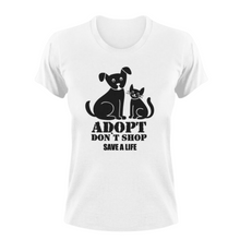 Load image into Gallery viewer, Dog And Cat don&#39;t shop save a life T-Shirt

