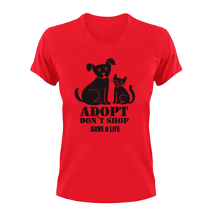 Dog And Cat don't shop save a life T-Shirt