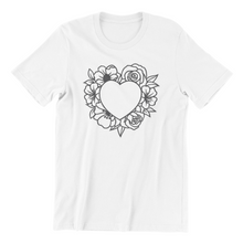 Load image into Gallery viewer, Heart surrounded with Flowers Tshirt
