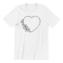Load image into Gallery viewer, Heart with flowers Tshirt
