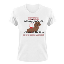 Load image into Gallery viewer, A women cannot survive on wine alone T-Shirt

