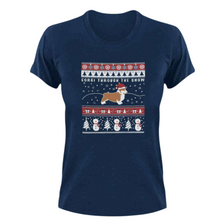 Load image into Gallery viewer, Corgi Through The Snow T-Shirt
